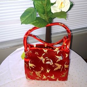 TMO Asian inspired brocade handbag with butterfly theme
